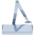 Size 2-4 Door Closer c/w Back Check & Delayed Action - Silver Flat Arm and Body (P.A Bracket Inc) Si