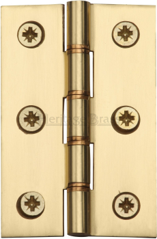 Brass Hinge with Phosphor Washers 3Inch x 2Inch Polished Brass Finish