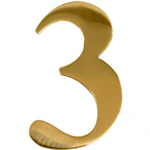 Numerals - '3' Gold Anodised
