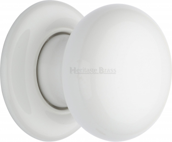 White Knob with Porcelain base