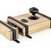Oak Lock Box with Octagonal Knobset- Insurance Rated Oak Lock Box with Octagonal Knobset- Insurance Rated