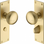 Balmoral Mortice Knob on WC Plate in Satin Brass