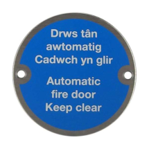 Bi Lingual Welsh- Automatic Fire Door Keep Clear Sign