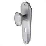 Charlston Mortice Knob on Lock Plate in Satin Chrome