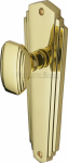 Charlston Mortice Knob on Latch Plate in Polished Brass