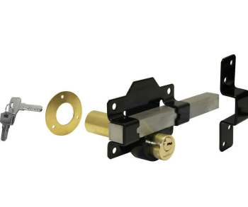 Black Long Throw Lock with a Stainless Steel Double Locking  Bolt 50 mm