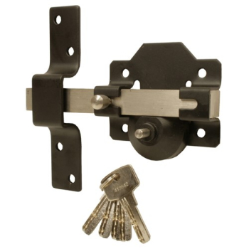 Black Long Throw Lock with a Stainless Steel Bolt 70 mm