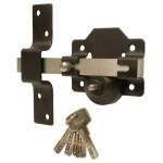 Black Long Throw Lock with a Stainless Steel Bolt 50 mm