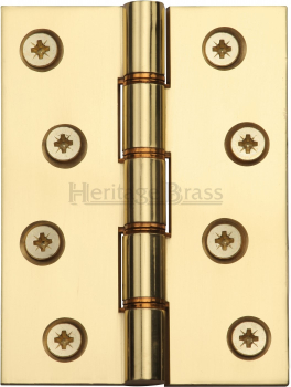 Brass Hinge with Phosphor Washers 4Inch x 3Inch  Polished Brass Finish