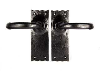 Durham Bathroom Door Handle in Black Antique Iron