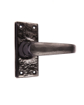 Raglan Lever Latch Door Handle in Black Antique Iron (Short Plate)