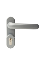 STRAND OUTISDE ACCESS DEVICE COMPLETE WITH LEVER HANDLE AND STANDARD CYLINDER-SILVER