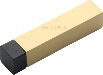Door Stop Square Wall Mounted Satin Brass