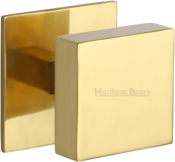  Square Centre Door Knob 3Inch Polished Brass