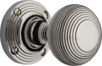 Reeded Mortice Knob in Polished Nickel