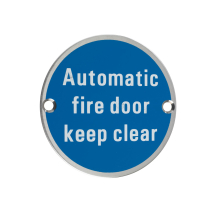 Automatic Fire Door Keep Clear SS